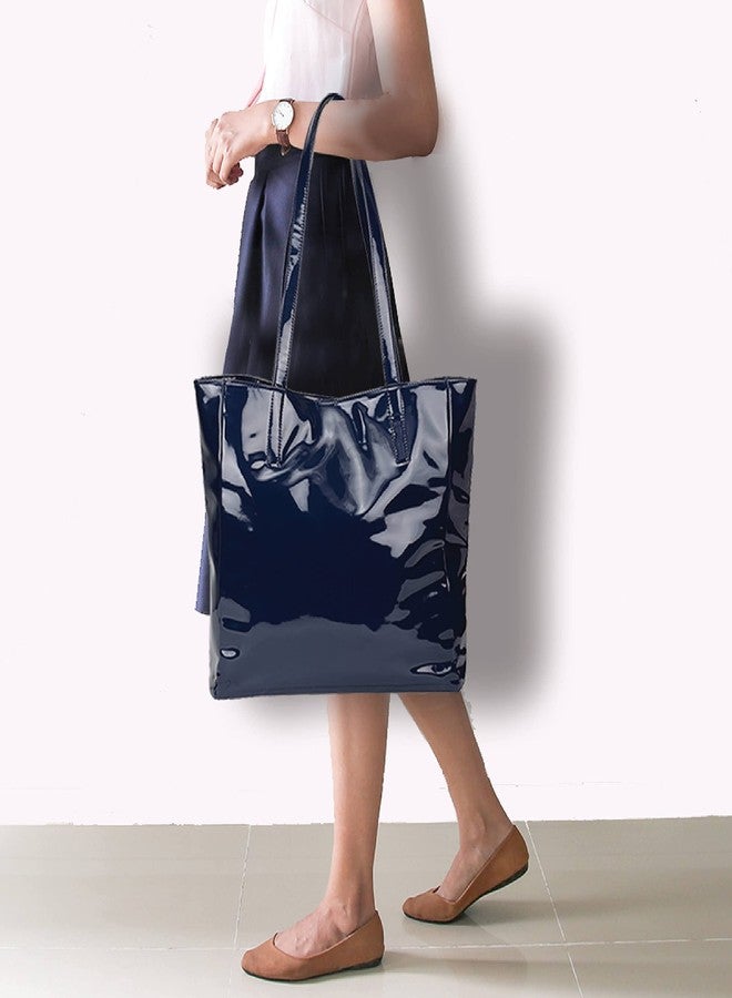 True 2 F Chic Oversized Handbag - Stylish & Spacious Handbag for Women & Girls | Office & College Use(Midnight Blue) - Image 4